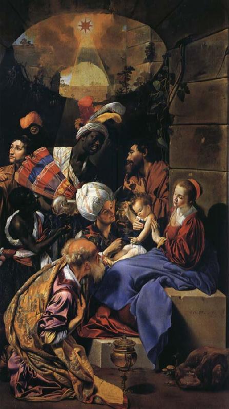 Maino, Juan Bautista del Adoration of the Magi Sweden oil painting art